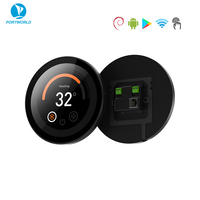 Portworld Panneau intelligent rond de 5 pouces avec écran IPS, design métallique, Android 11, écran tactile, contrôle par application pour une utilisation à domicile et à l'hôtel