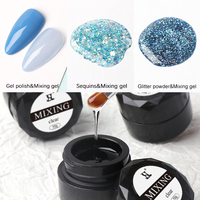 Gel de mélange pour ongles HS Private Label 10g, vernis à ongles longue durée, non toxique, UV LED, multifonctionnel, mélange de paillettes variées