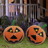 Décoration gonflable citrouille orange en PVC écologique et imperméable pour Halloween, fête, télécommande, IP44 G&L 39x44cm