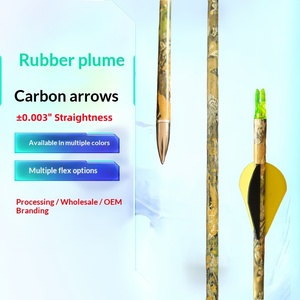 Flèches en carbone de haute qualité 6,2 mm ID 30 pouces, rectitude ±0,003 pouces, spine 300/350/400, ailettes Blazer, pour <span class=keywords><strong>arc</strong></span> à poulies - Product Image 1