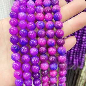 Vente en gros de perles de pierres précieuses naturelles de 8 mm, charoïte violette, agate, pierres précieuses, perles en vrac, perles de sugilite pour la fabrication de bijoux et de bracelets - Product Image 6