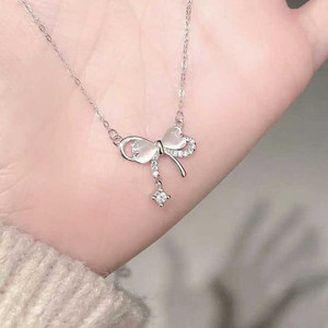 Trending stile coreano Boho Charm collane vendita calda all'ingrosso catena in lega d'argento con diamanti per occasioni di festa - Product Image 1