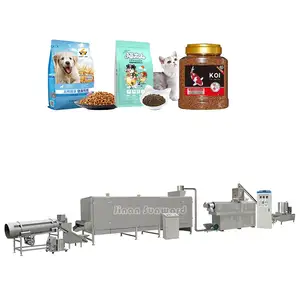 Extrusor de parafuso gêmeo para animais de estimação, de alta qualidade, totalmente automático, linha de produção de alimentos para cachorros com 2 toneladas/h