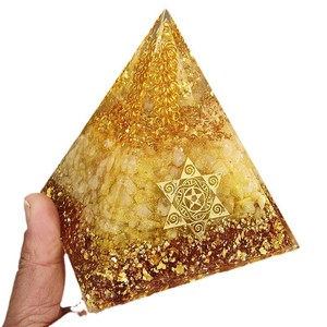 Kogiya <b>Crystal</b> <b>Chip</b> Pyramid Resin Epoxy Craft Desktop Ornament Home Decoration Money Pyramid Shape Internal Engraving - Product Image 5