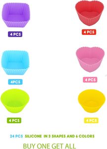 <b>Silicone</b> Cake Cup Molds Muffin Cupcake Cups 7cm <b>Silicone</b> Muffin Cup Molds DIY <b>Baking</b> Tools - Product Image 4