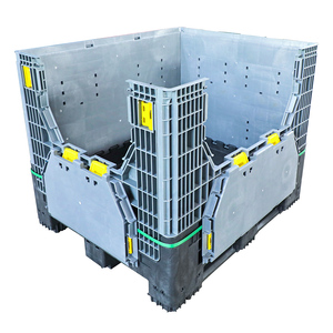 פלסטיק אחסון 2 Drop דלתות בתפזורת מתקפל פחי מתקפל פלדה תעשייתי גדול מיכל - Product Image 5