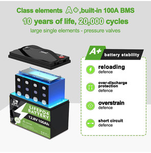 Batterie 12V à décharge profonde, 6000 cycles, 12V 50Ah 100Ah 200Ah 300Ah, batterie solaire au lithium fer phosphate - Product Image 3