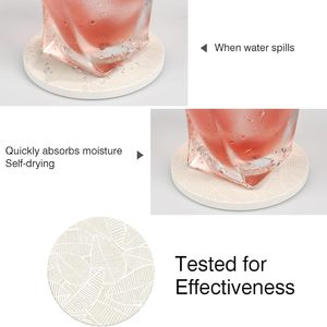 Sous-verres en céramique absorbants, résistants à la chaleur, avec base en liège, design <span class=keywords><strong>feuille</strong></span>, protègent les meubles - Product Image 5