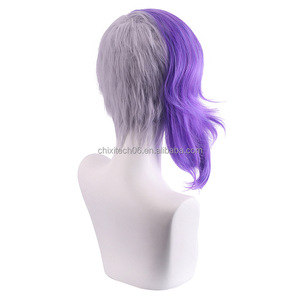 <span class=keywords><strong>Perruque</strong></span> de cosplay The Main Saint Da Pirates Vs. Wang Peigiwan, bicolore, cheveux longs bouclés violets - Product Image 4
