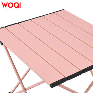 โต๊ะพับได้พกพา Woqi ทำจากอลูมิเนียม ขนาด 56x46.5x40.5 ซม. สีชมพู โต๊ะพับสำหรับใช้งานกลางแจ้ง น้ำหนักเบา ประหยัดพื้นที่ รูปทรงสี่เหลี่ยมผืนผ้า - Product Image 1
