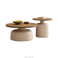 Table à thé Martini circulaire en fer forgé minimaliste Style crème Design en bois pour salon petit appartement Internet célèbre