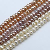 8mm-9mm Blanc Rose Violet Perle Couleur Abacus Forme Gros Perles D'eau Douce
