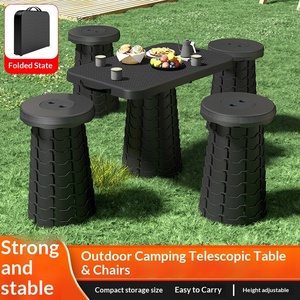 Ensemble de <span class=keywords><strong>table</strong></span> et de chaises pliantes en plastique pour l'extérieur, camping, pique-nique, plage, jardin, banc pliant léger - Product Image 2