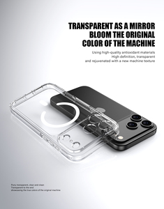 <span class=keywords><strong>Coque</strong></span> arrière rigide magnétique puissante pour iPhone 17 Pro Max, antichoc, compatible avec la recharge sans fil, transparente - Product Image 4