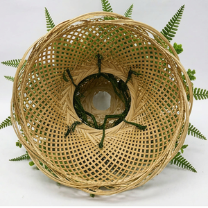Panier suspendu artificiel avec feuillage de fougère verte, jardinière décorative en osier pour la maison, le jardin, le balcon, la décoration murale - Product Image 3