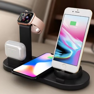 Venta al por mayor Multi Desktop Dock Charger 4 en 1 Wireless Charger 15W Fast Wireless Charging Dock Station Phone Holder Cargadores - Product Image 5