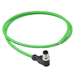 Cable bibo Svlec M12 D-Code de 4 pines macho CAT5E IP68 con carcasa de PVC y cobre chapado en oro para conectores PROFINET de automatización industrial - Product Image 1