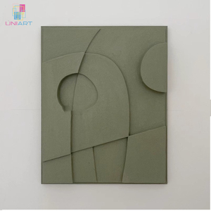 Decorazione per la Casa, Arte Mista 3D, Opera d'Arte in Rilievo Blu, Dipinti da Parete in Legno Intagliato a Mano con Cornice - Product Image 4