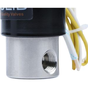 États-Unis Vanne solénoïde électrique en acier inoxydable massif de 1/4 po, 110 V CA, normalement fermée, Viton - Product Image 5
