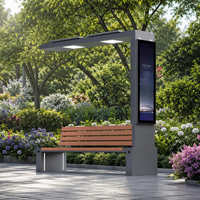 Mobilier d'extérieur intelligent et durable à énergie solaire avec chargeur USB intégré, éclairage LED sans fil pour les places publiques et les aménagements paysagers