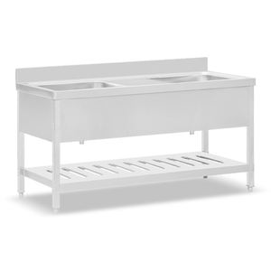 Évier double économique démontable en acier inoxydable avec table intégrée - Product Image 3