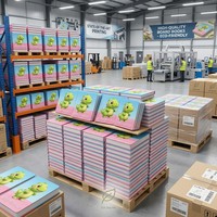 Cetak Buku Papan Bayi Custom, Buku Gambar Anak dengan Embos Dalam, Tebal 2.0mm, Papan Ivory, Tinta Eco Soy, MOQ Rendah