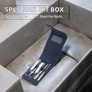 Portable 7 in 1 5PCS Stainless Steel Manicure & Pedicure <b>Kit</b> Little Star Personal <b>Nail</b> Grooming Set with Button Box Packing - Product Image 2