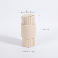 Support de bougie architectural en pierre artificielle, pilier de luxe en faux pierre, porte-bougie votif, centre de table minimaliste de style nordique