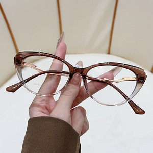 Cat Eye Full-<b>Frame</b> Eyeglasses <b>Frames</b> Full Rim Lightweight Solid Color Women's Fashion Clear Pink <b>Frame</b> for Daily Wear - Product Image 3
