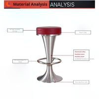 Tabouret de bar rétro américain en acier inoxydable, alternative créative et simple aux tables et chaises de bar