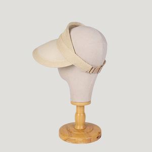 Visière en paille de papier pour femme, élégante et simple, à large bord, protection solaire, pour l'été et les trajets quotidiens - Product Image 4