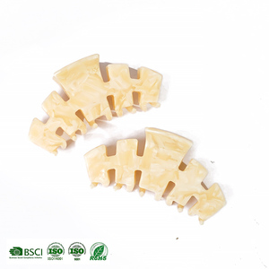 Pinza de Pelo Personalizada de Diseño, Color Beige, Hueca, de Alta Calidad, Pinza de Acetato para el Cabello, Moda Unisex - Product Image 5