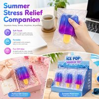 Mainan Silikon Es Krim Squishy Custom, Lembut, Dapat Diremas, Pereda Stres, Hadiah Promosi dengan Pilihan Logo dan Warna