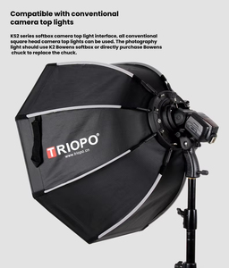 Triopo Ks2-90 90cm Boîte à lumière photo octogonale pour flash de caméra <span class=keywords><strong>Godox</strong></span> Speedlite, parapluie octogonal pour flash - Product Image 2