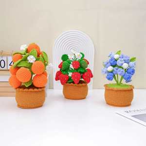 Planta en Maceta de Hilo Hecha a Mano, 10-30 CM, Bonita Planta de Fresa, Naranja y Arándano para Decoración del Hogar u Oficina, Juguetes de Plantas Simuladas - Product Image 4