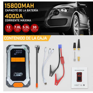 เครื่องช่วยสตาร์ทรถยนต์และรถบรรทุก ชาร์จเร็<span class=keywords><strong>ว</strong></span> <span class=keywords><strong>พา</strong></span><span class=keywords><strong>ว</strong></span><span class=keywords><strong>เวอร์</strong></span><span class=keywords><strong>แบงค์</strong></span>ฉุกเฉิน พร้อมไฟฉาย LED และชุดจั๊มพ์แบตเตอรี่ - Product Image 4