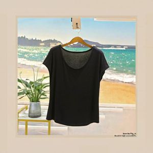 T-shirt femme d'été avec logo personnalisé, respirant, haute élasticité, en mélange de coton et d'élasthanne, modèle slim - Product Image 3