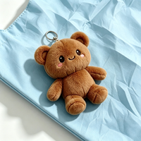 Sac de courses promotionnel en peluche portable en gros, sac à main en nylon OEM avec breloque animale en peluche ours Kawaii personnalisée