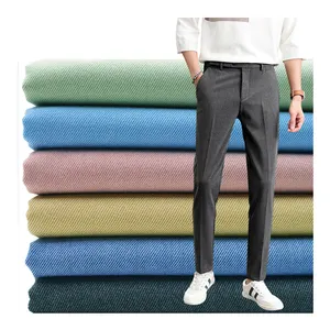 Factory best-selling products tr stretch 252gsm twill 79% polyester 17% rayon cotton 4% spandex material fabric for women