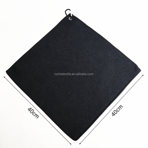 Serviette <span class=keywords><strong>de</strong></span> golf en microfibre à motif gaufré 16" x 16" pour sacs <span class=keywords><strong>de</strong></span> golf, pour hommes et femmes, avec crochet - Product Image 6