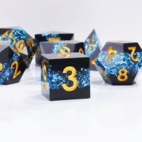 MINI PLANET Ensemble de dés polyédriques faits à la main en résine pour le jeu de société TRPG Dragon et Dungeon Jeu de dés du MDN 7 pièces Cadeau
