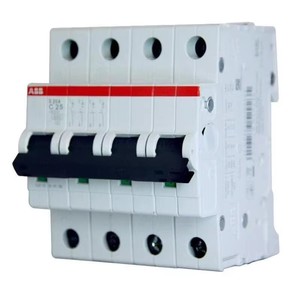 Disjoncteur miniature ABB S204-C20 tétrapolaire 20A C-Line 6kA 400V AC à montage sur rail DIN, unité thermique magnétique blindée - Product Image 4