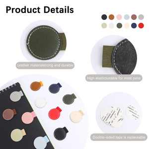 Lot de 100 attaches-crayons en cuir élastique auto-adhésives, accessoires pour planificateur, clip pour <span class=keywords><strong>crayon</strong></span>, clip pour stylo hybride couleur, vente en gros - Product Image 5