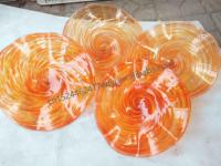 Panneaux muraux découpés au laser décoratifs de fleurs de couleur orange peintures en verre de Murano pour la décoration intérieure