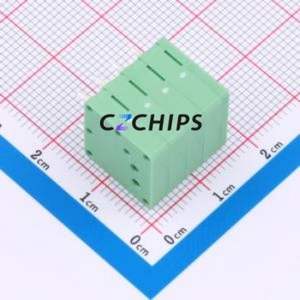MX205R-3.5-04P-GN01-Cu-A Spring Terminal Block Through hole Component THT,P=3.5mm Connector 1x4P 3.5mm Green Right Angle Insert - Product Image 2