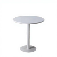 Table à manger octogonale en acier inoxydable au design moderne, plateau en bois, facile à nettoyer, garantie 10 ans, utilisation en hôtel et restaurant