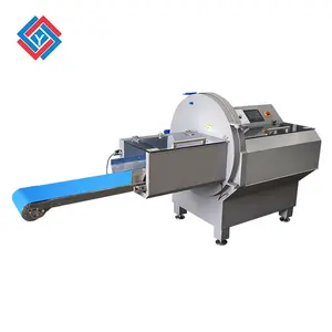 Heavy duty frozen meat cutter machine with conveyor outlet have portion function for meat processing industrial
