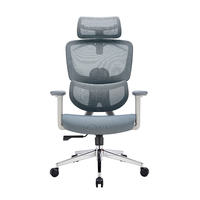 Chaise de bureau moderne réglable en maille, pivotante, avec dossier en tissu et soutien lombaire ergonomique