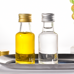 Round <strong>Mini</strong> <strong>Glass</strong> 30ml 1OZ Olive Oil <strong>Bottle</strong> Small Spirit <strong>Bottle</strong> with Screw Metal Lid - Product Image 1