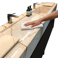 OEM/ODM, qualité supérieure, pierre naturelle, marbre Sofitel Gold, comptoir en marbre beige, meuble-lavabo en marbre pour décoration de salle de bain haut de gamme